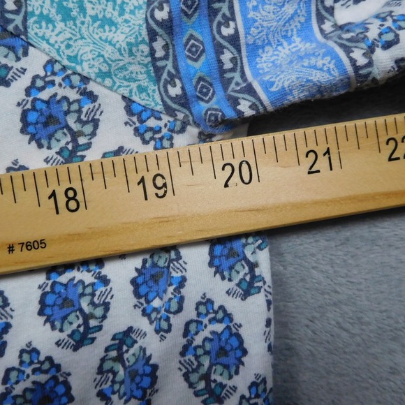 J Jill Pure Jill‎ Womens MP Blue Cotton Tencel Split Neck Tunic - Picture 5 of 6